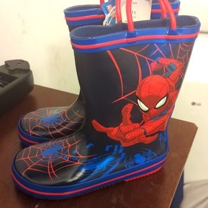 Spiderman Rain Boots - Pull on - Boys size 11 - NEW